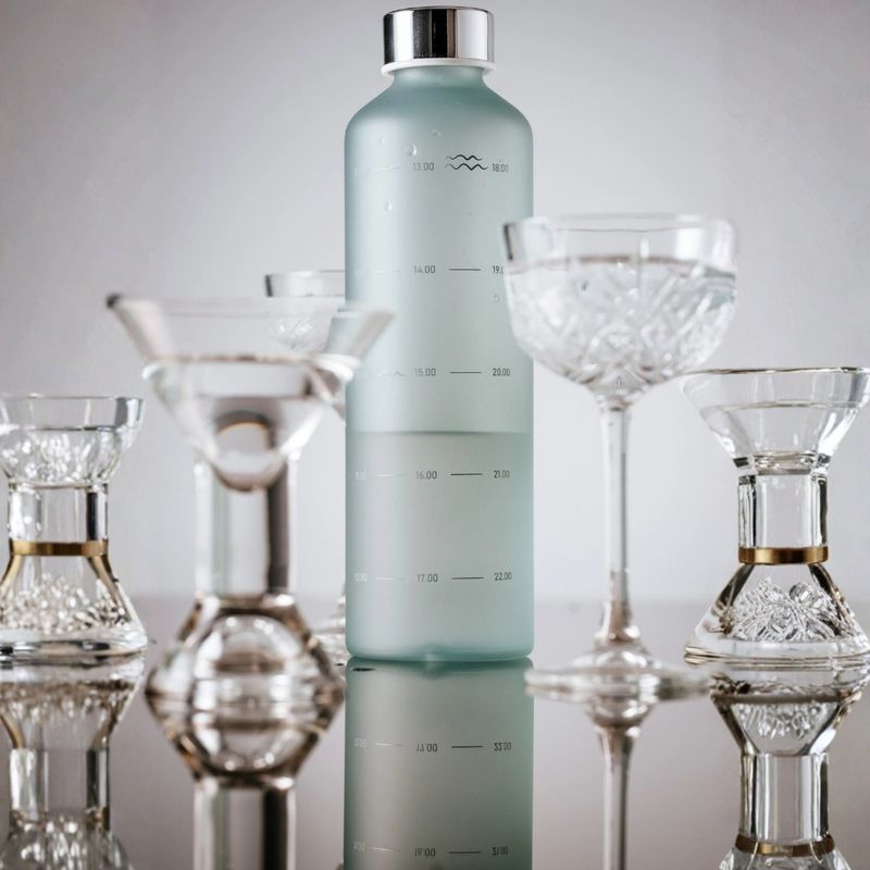 Drikkeflaske i Glass - Water O'clock (750 ml)