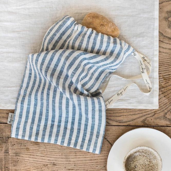 Hovedbilde Linpose til brød 25x45 cm - Striped Blue