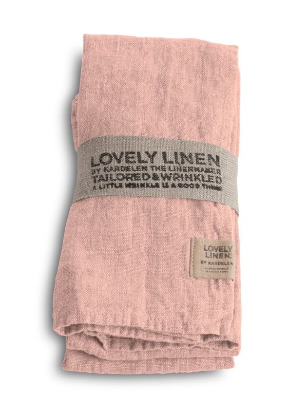 Linservietter - Ferskenrosa (4-pk) | Lovely Linen