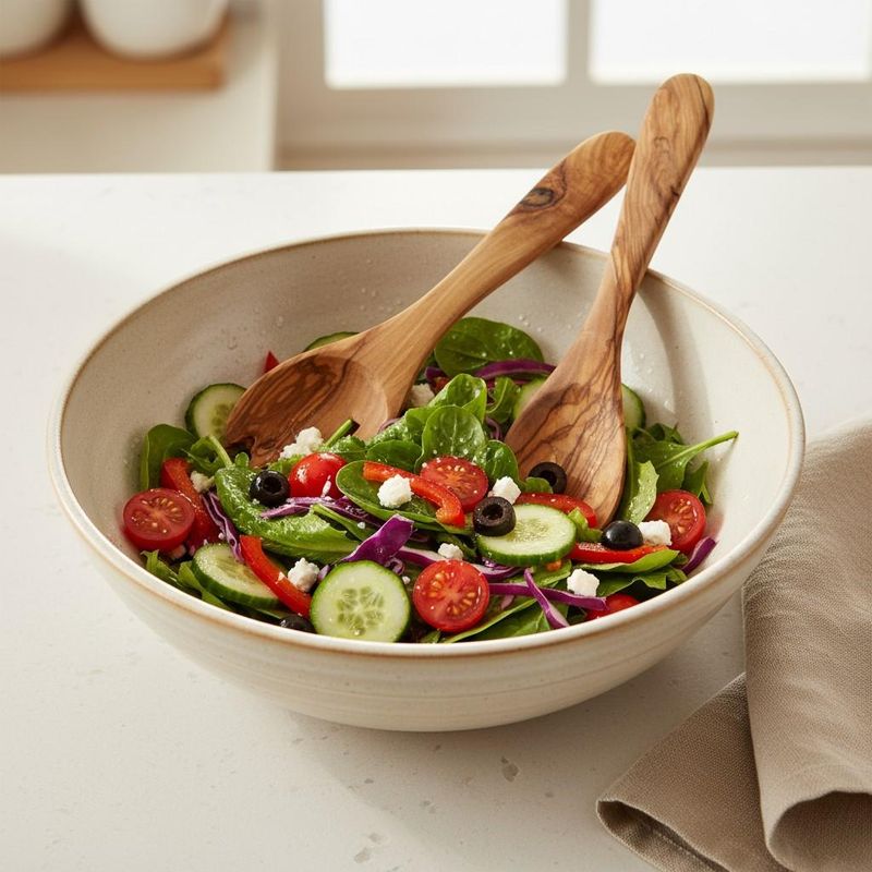 Salatbestikk - Oliventre (21 cm)