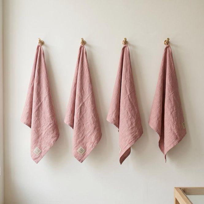 Hovedbilde Linservietter - Ferskenrosa (4-pk) | Lovely Linen
