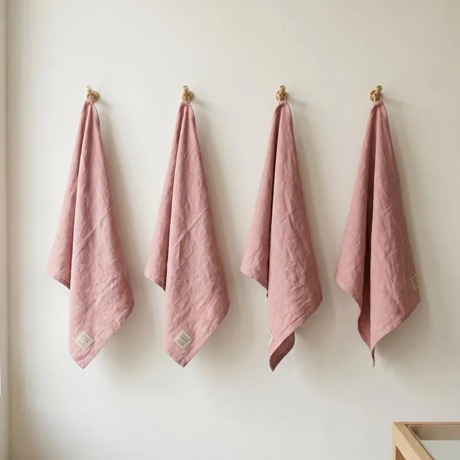 Hovedbilde Linservietter - Ferskenrosa (4-pk) | Lovely Linen