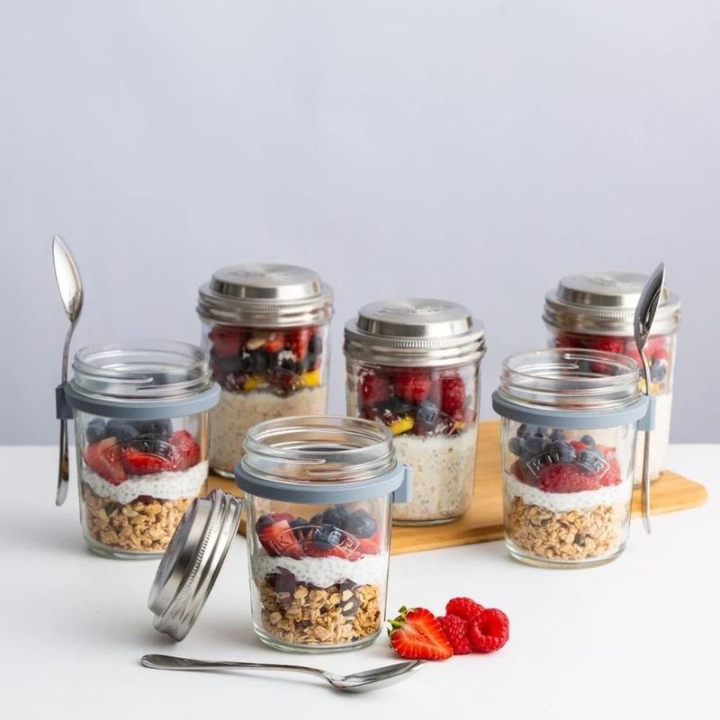 Müsliglass m/Skje - Glass & Rustfritt Stål | Kilner