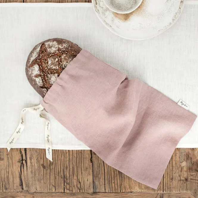 Hovedbilde Linpose til brød - Støvrosa (25x45 cm) | MagicLinen