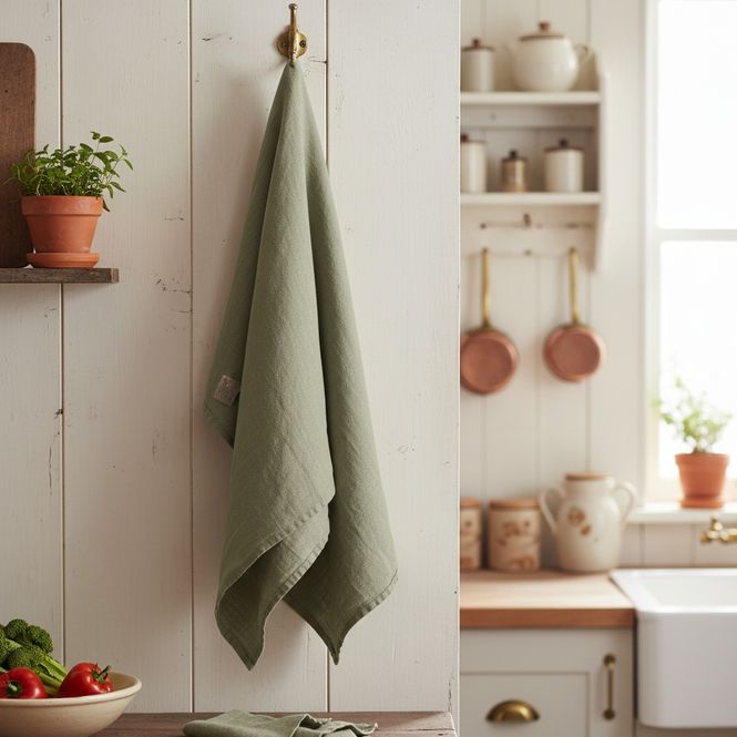 Hovedbilde Kjøkkenhåndkle i Lin - Avocado